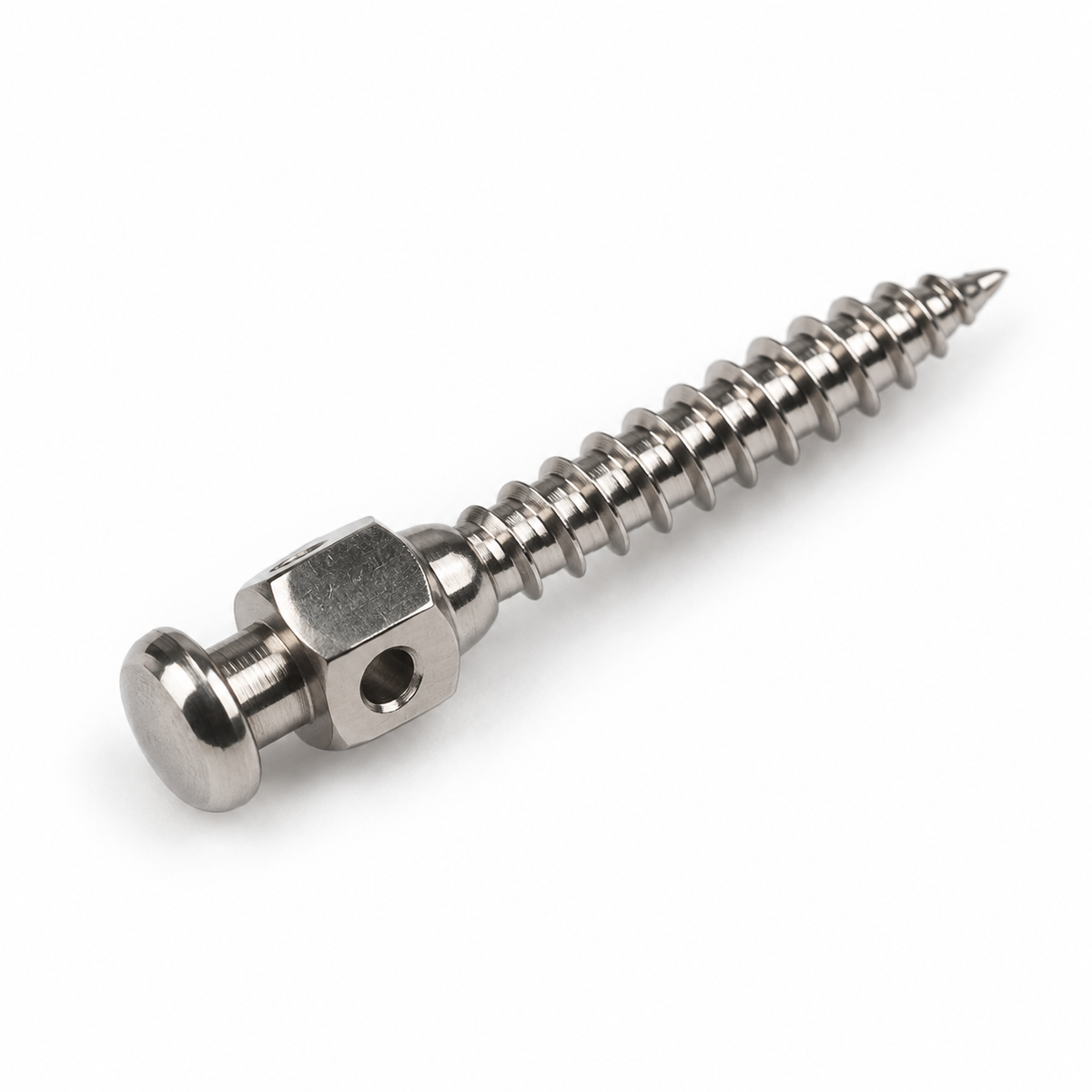 EZ Anchor orthodontic miniscrew shown diagonally on a white background